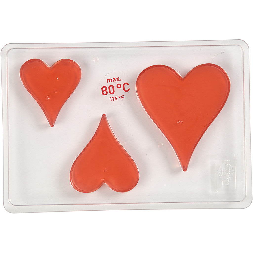 Stampo decorativo, cuore, H: 6+8+10 cm, P: 9 mm, misura 14,9x22 cm, 1 pz [HOB-78634]