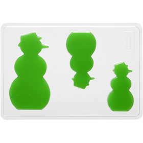 Stampo decorativo, pupazzo di neve, H: 6+8+10 cm, P: 9 mm, misura 14,9x22 cm, 1 pz [HOB-78635]