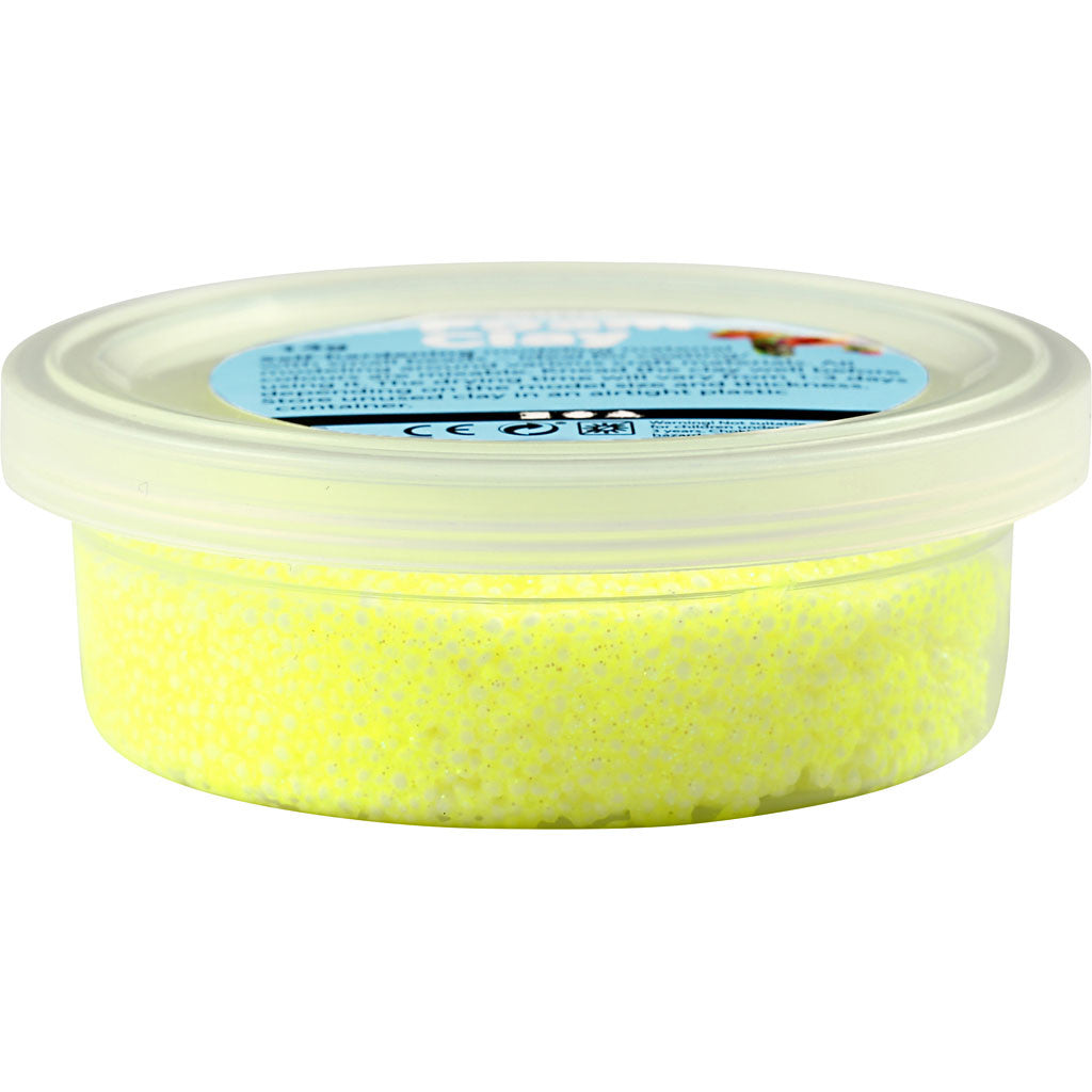 Foam Clay® , glitter, giallo, 35 g/ 1 vasch. [HOB-78864]