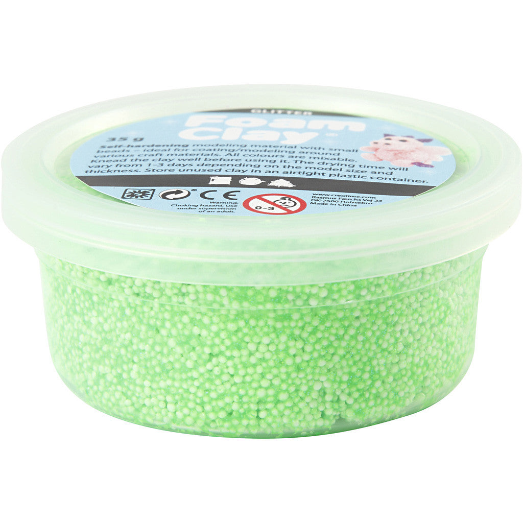 Foam Clay® , glitter, verde, 35 g/ 1 vasch. [HOB-788830]
