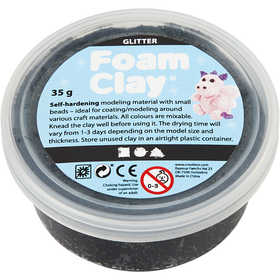 Foam Clay® , nero glitter, 35 g/ 1 vasch. [HOB-788860]