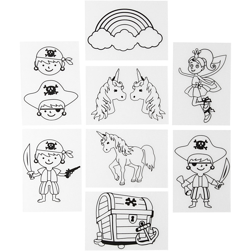 Fogli di plastica restringente con motivi, foglio 10,5x14,5 cm, spess. 0,3 mm, 36 fgl./ 1 conf. [HOB-79072]