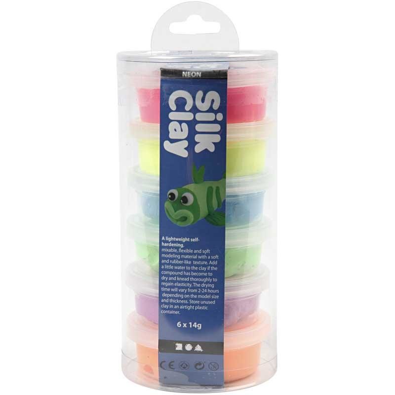Silk Clay®, colori neon, 6x14 g/ 1 conf. [HOB-79140]