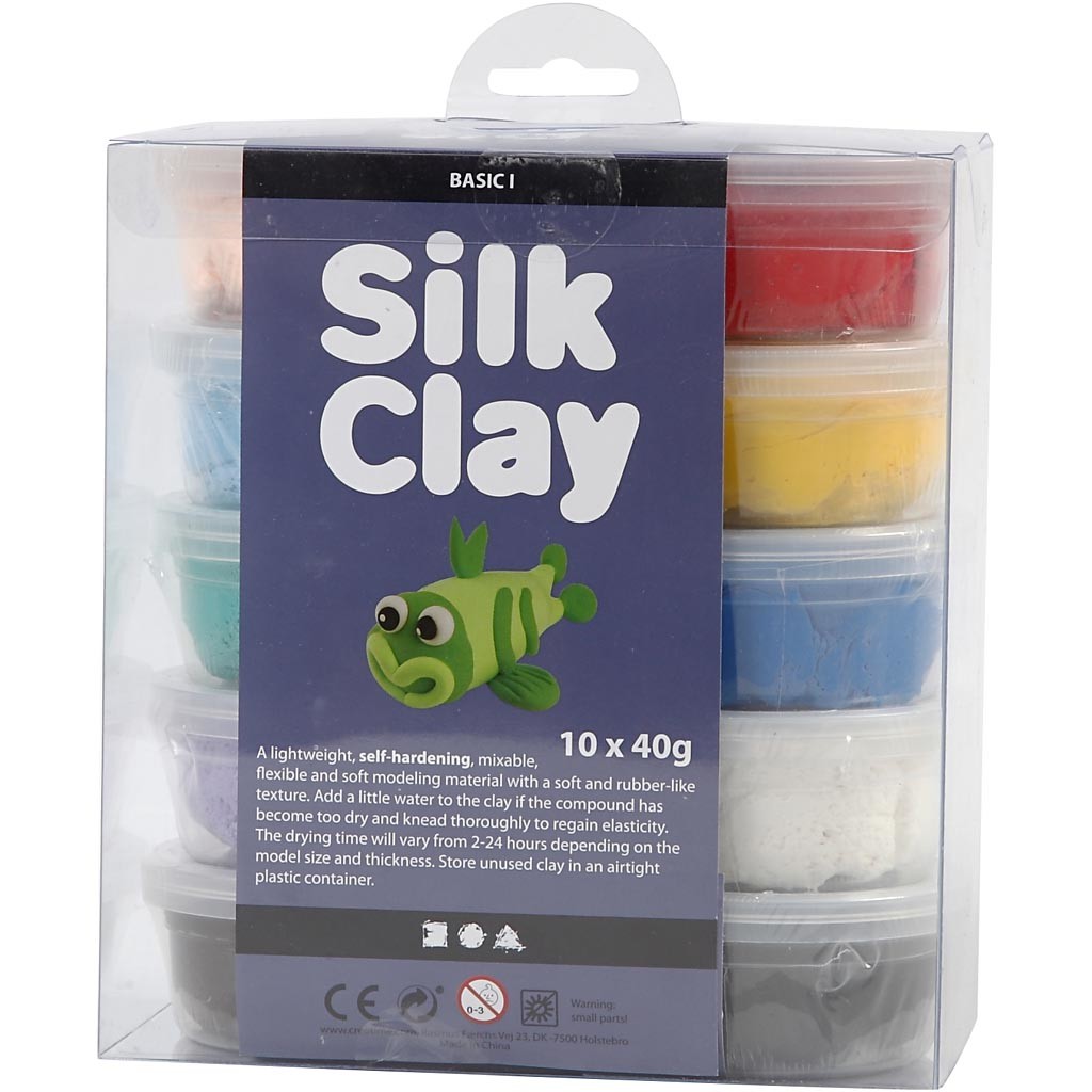 Silk Clay®, Basic 1, colori asst., 10x40 g/ 1 conf. [HOB-79143]
