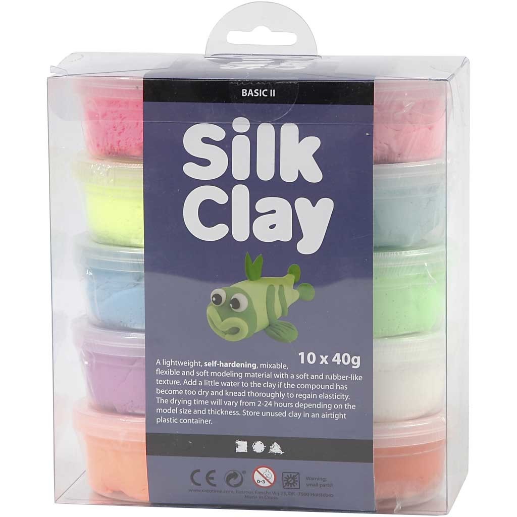 Silk Clay®, Basic 2, colori asst., 10x40 g/ 1 conf. [HOB-79146]