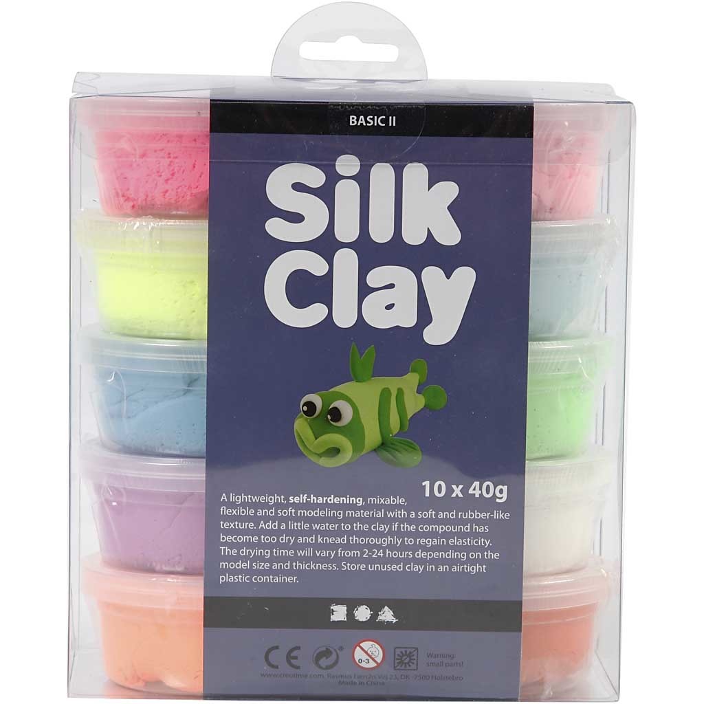 Silk Clay®, Basic 2, colori asst., 10x40 g/ 1 conf. [HOB-79146]