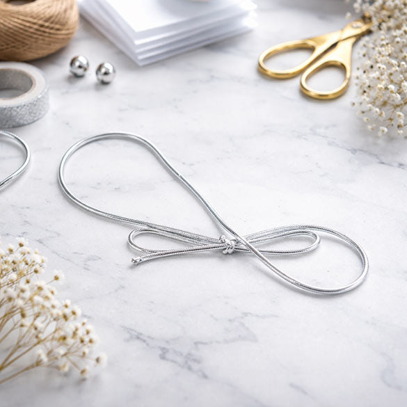 Nastri decorativi argento metallizzato 20cm (50 pezzi) [8MS]