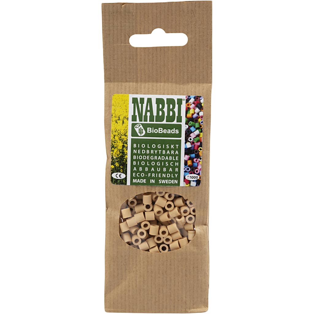 Perline NABBI BioBeads, misura 5x5 mm, misura buco 2.5 mm, medium, panna, 1000 pz/ 1 conf. [HOB-9067643]