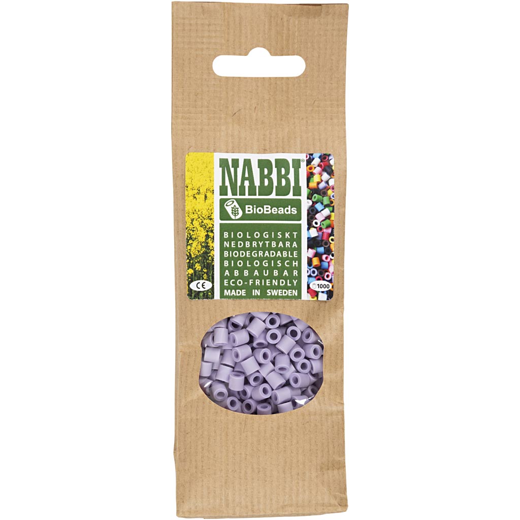 Perline NABBI BioBeads, misura 5x5 mm, misura buco 2.5 mm, medium, viola, 1000 pz/ 1 conf. [HOB-9067780]