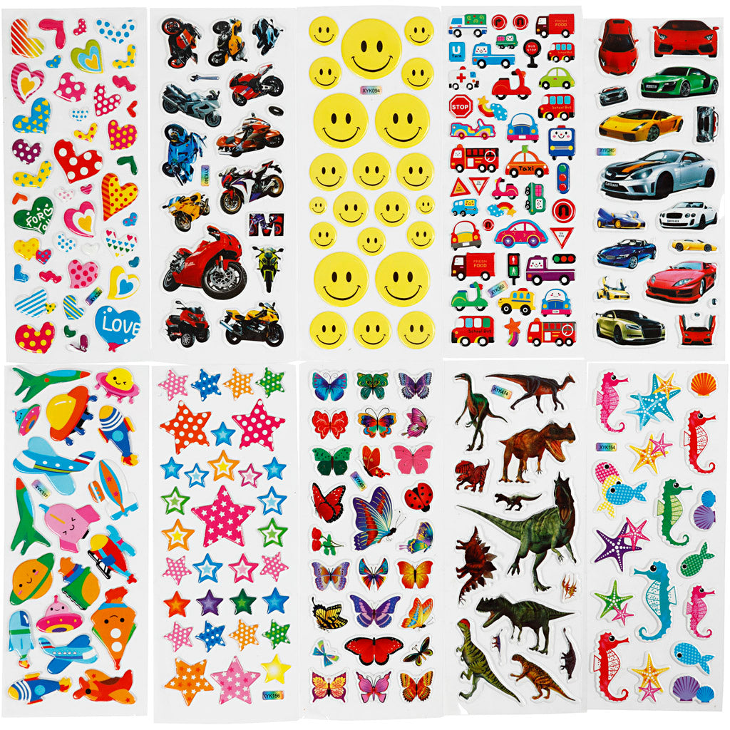 3D Stickers, size 7x17 cm, 20 sheet