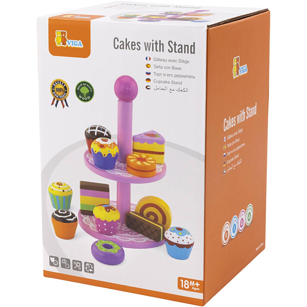 Cupcakes VIGA con porta torte, misura 25,5 cm, 1 set [HOB-907720]