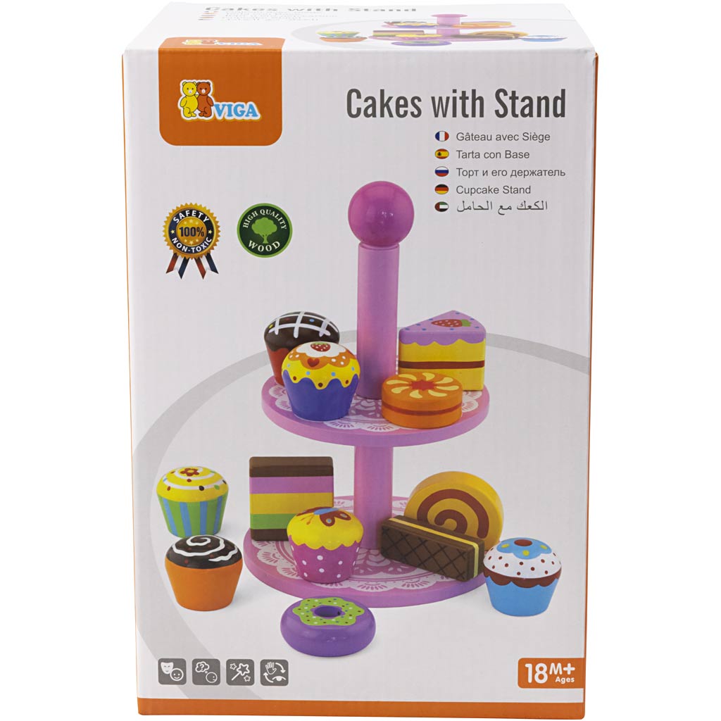 Cupcakes VIGA con porta torte, misura 25,5 cm, 1 set [HOB-907720]