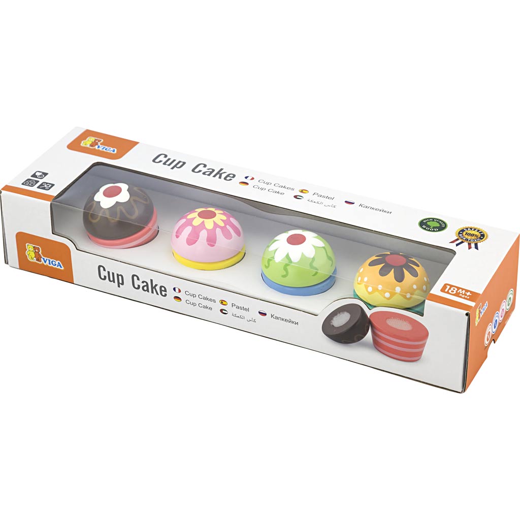 Cupcakes VIGA , misura 4x5,5 cm, 4 parti/ 1 conf. [HOB-907721]