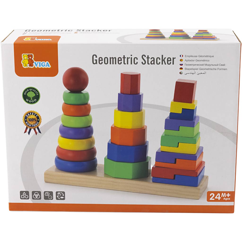 Torre di impilamento geometrica VIGA, misura 28x21x9 cm, 1 set [HOB-907733]