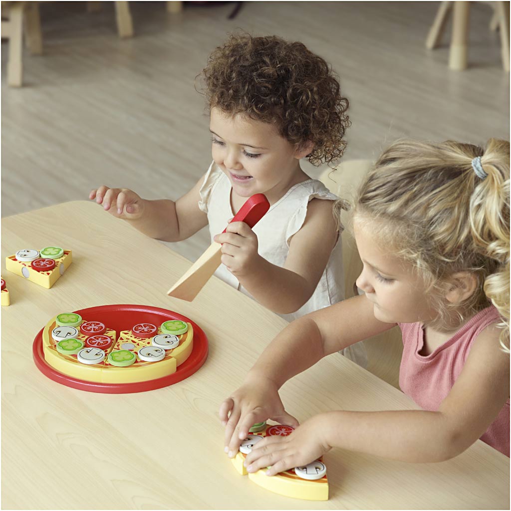 Pizza da gioco in legno VIGA, misura 23x3,5 cm, 1 pz [HOB-907795]