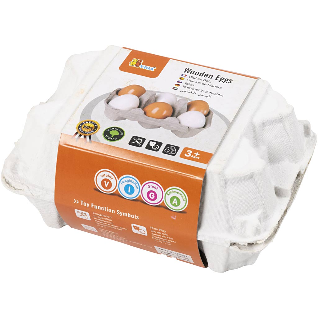 Uova di legno VIGA , 6 parti/ 1 pz [HOB-907796]