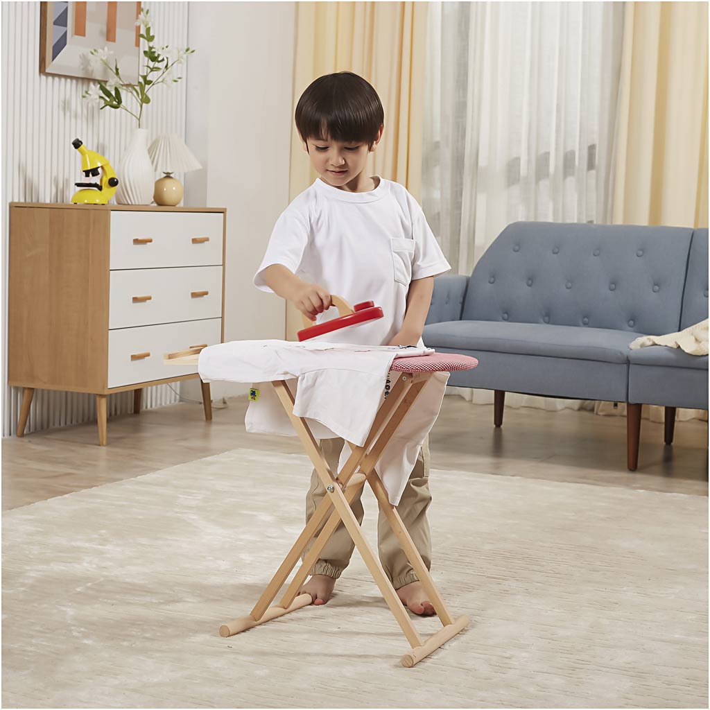 Asse da stiro gioco in legno VIGA, misura 61x51x30 cm, 1 pz [HOB-907797]
