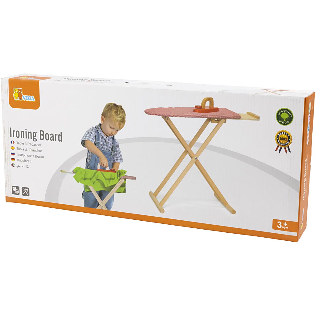 Asse da stiro gioco in legno VIGA, misura 61x51x30 cm, 1 pz [HOB-907797]