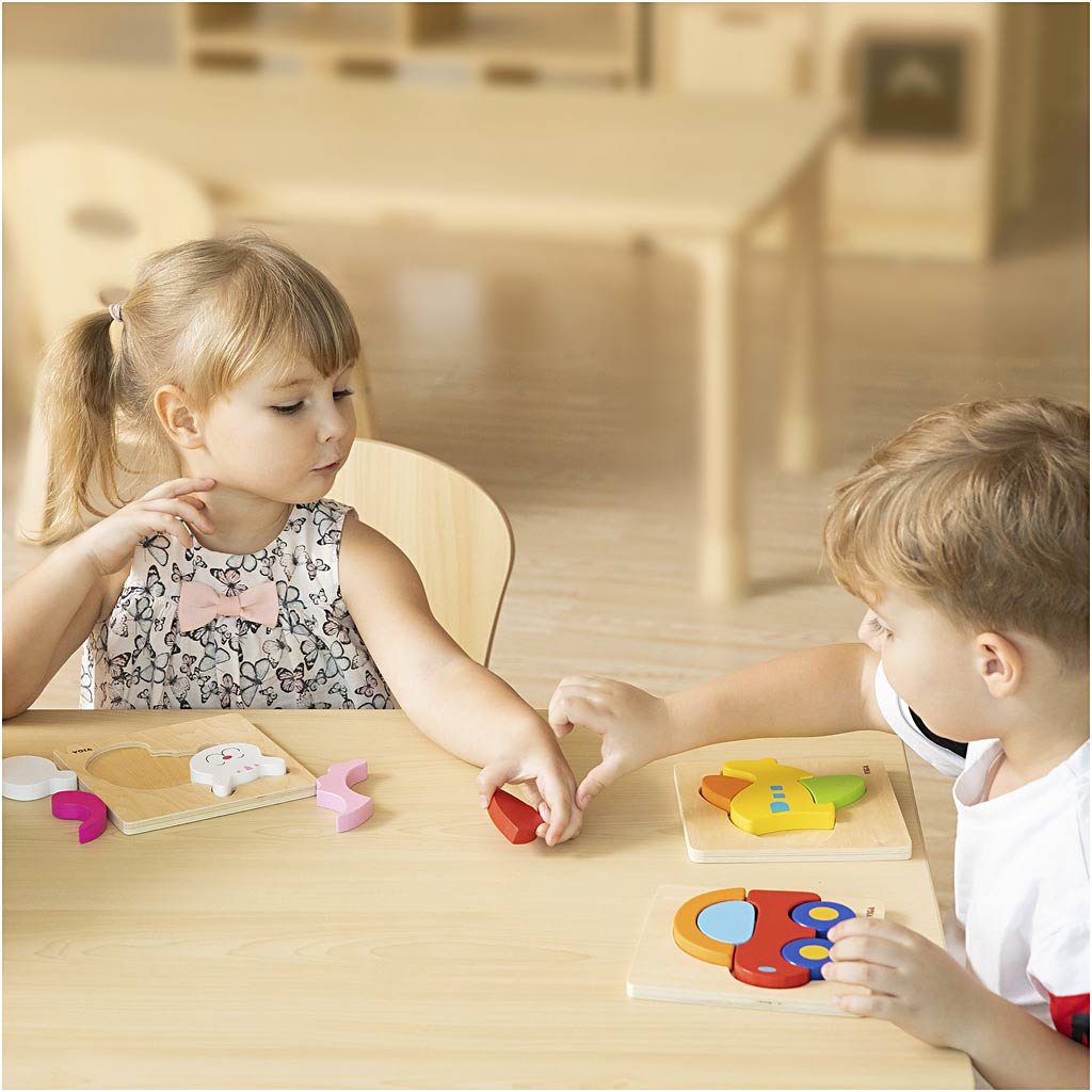 Supporto puzzle con 12 puzzle VIGA, H: 17,5 cm, L: 31,5, L: 16 cm, 2 pezzi, 12 parti/ 1 set [HOB-908538]