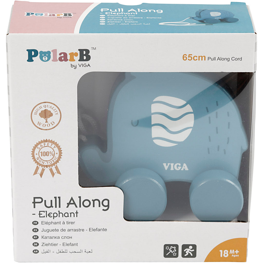 Tirare lungo Elefante VIGA, misura 11 cm, blu, 1 pz [HOB-908589]