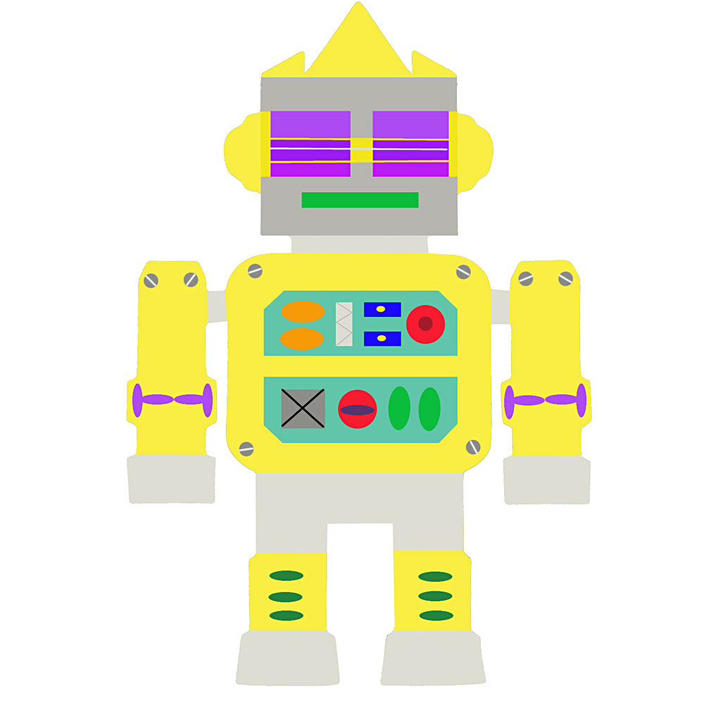 Robots, H: 22,5-24 cm, L: 15-16 cm, 230 g, bianco, 16 pz/ 1 conf. [HOB-95207]