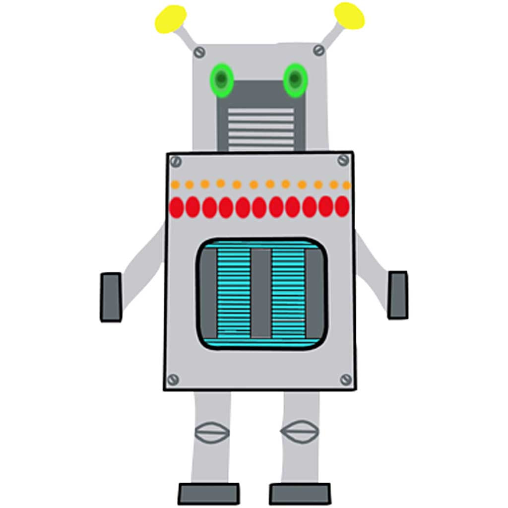 Robots, H: 22,5-24 cm, L: 15-16 cm, 230 g, bianco, 16 pz/ 1 conf. [HOB-95207]