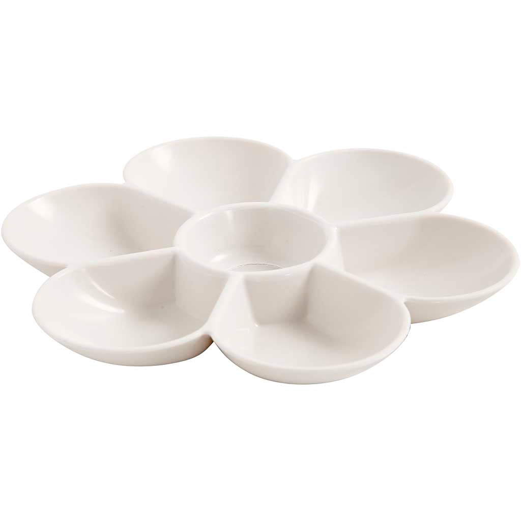 Tavolozza a fiore, diam 17,5 cm, bianco, 1 pz [HOB-95226]