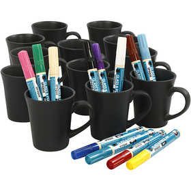 Kit fai da te gruppo tazze da decorare, colori asst., 36 pz, 1 set [HOB-97382]