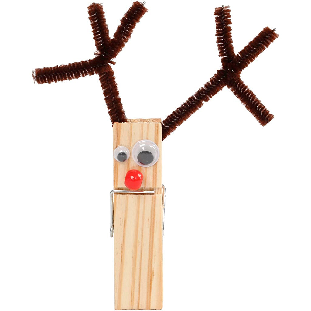 Creazioni con mollette e ciniglia, colori asst., 1 set [HOB-97434]