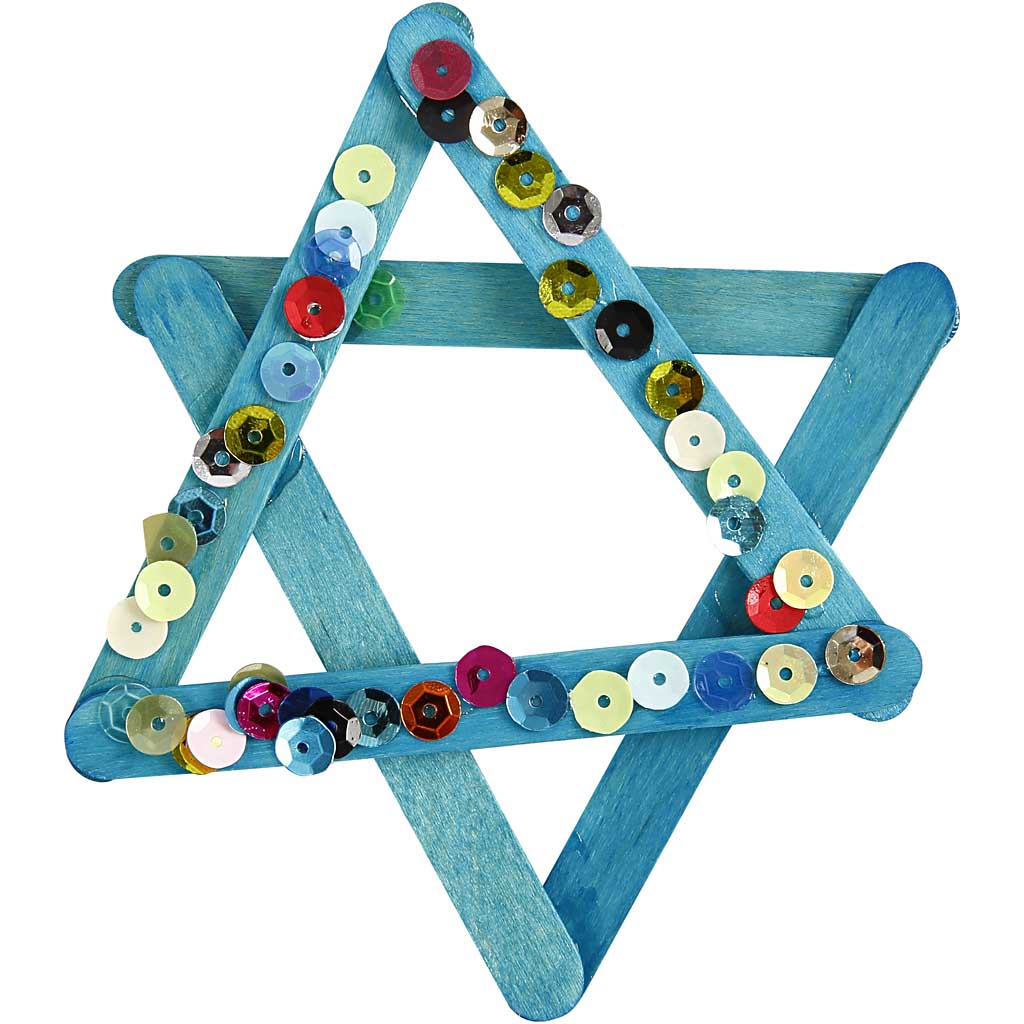 Glitter e bastoncini di legno, colori asst., 1 set [HOB-97435]