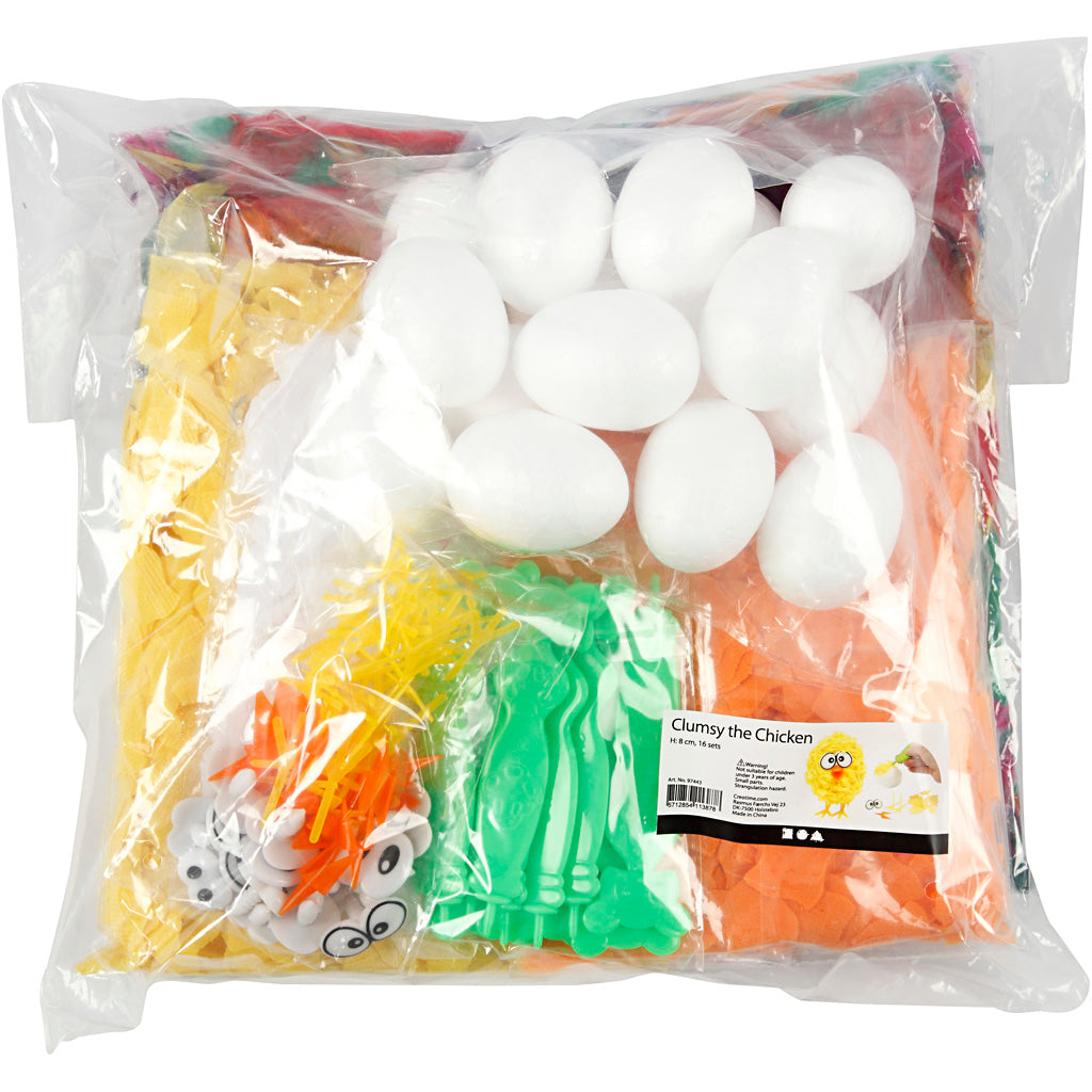 Kit per realizzare pulcini pasquali, H: 6 cm, 16 pz, 1 set [HOB-97443]