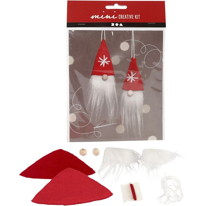 Kit Fai da te Mini, gnomo di Natale da appendere, H: 11 cm, 1 conf. [HOB-977400]