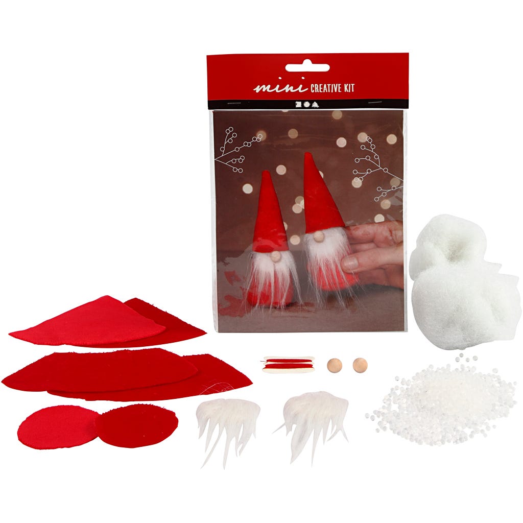 Kit Fai da te Mini, gnomo di Natale, H: 12 cm, rosso, 1 conf. [HOB-977401]
