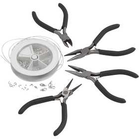 Kit Creazione Gioieli, placcato argento, 1 set [HOB-99128]