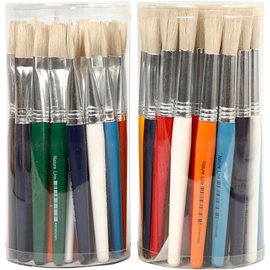 Pennelli bambini, rotondo,piatto, L: 19 cm, L: 15 mm, 60 pz/ 1 conf. [HOB-99552]