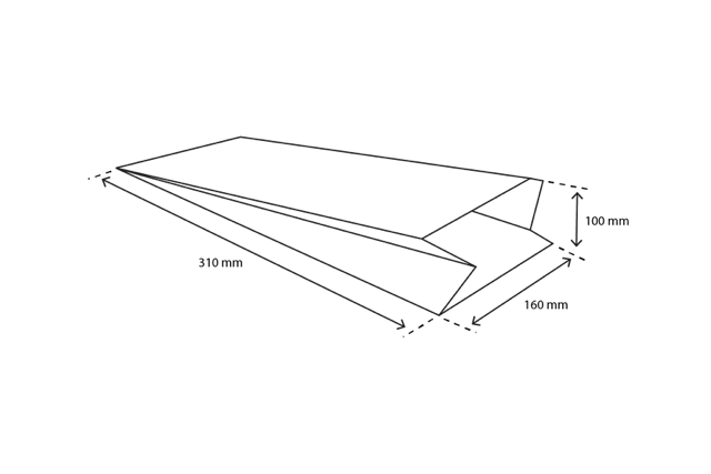 Sacchetti per snack in carta perforata (2 stagno) 16x10x31 cm kraft 50gr (1.000 pz) [TK-9987488]