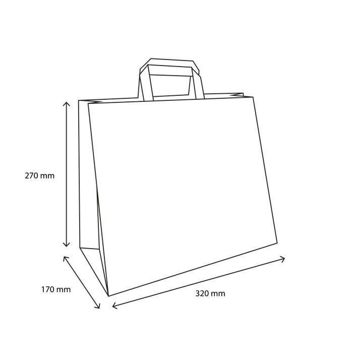 Shopper di carta 32x17x27cm Bianco (250 pz) [TK-9987496]