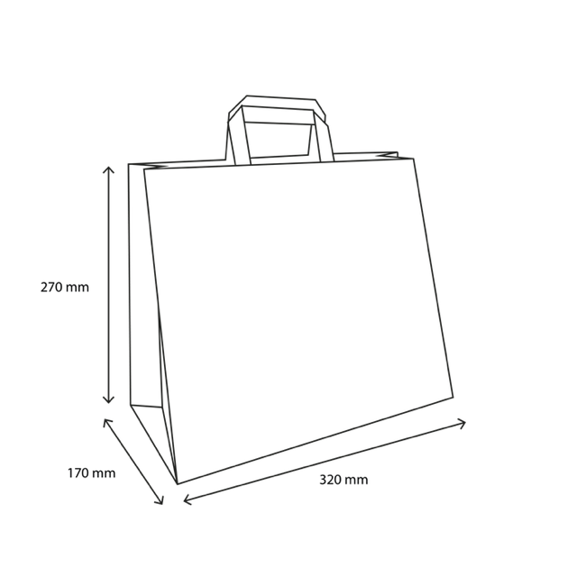 Shopper di carta 32x17x27cm Bianco (250 pz) [TK-9987496]