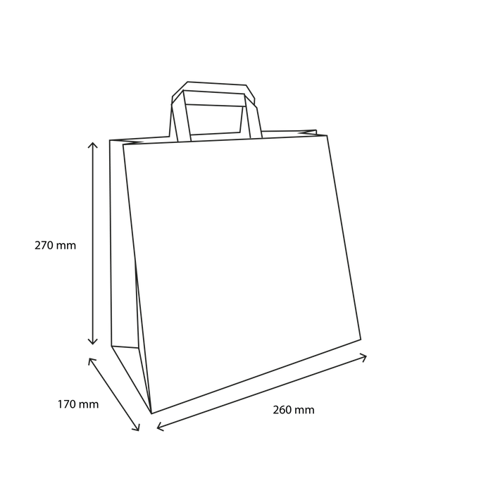 Shopper di carta 26x17x27cm marrone (250 pz) [TK-9987497]