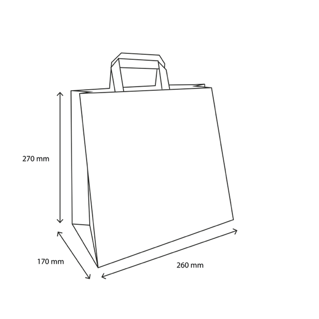 Shopper di carta 26x17x27cm Bianco (250 pz) [TK-9987498]