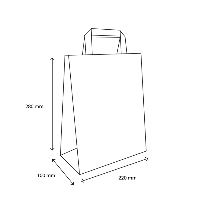 Shopper di carta 22x10x28cm marrone (250 pz) [TK-9987499]