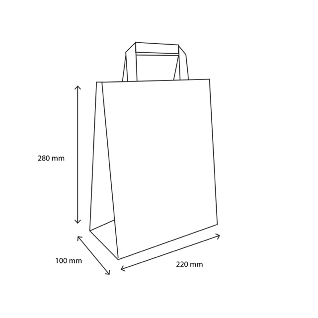 Shopper di carta 22x10x28cm marrone (250 pz) [TK-9987499]