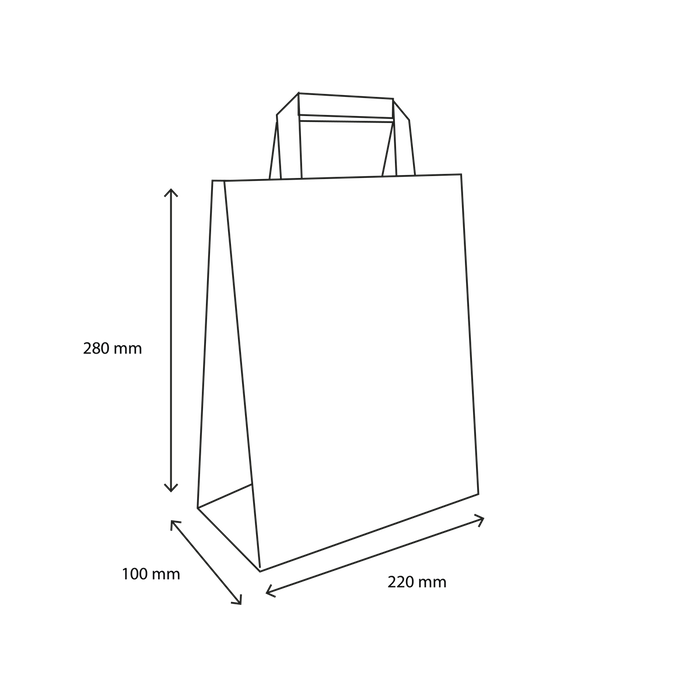 Shopper di carta 22x10x28cm Bianco (250 pz) [TK-9987500]