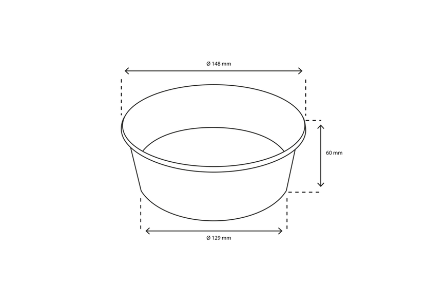 Insalata Poke Bowl 750ml 26oz Ø14,8x6 cm Bianco (300 pz) [TK-9987583]