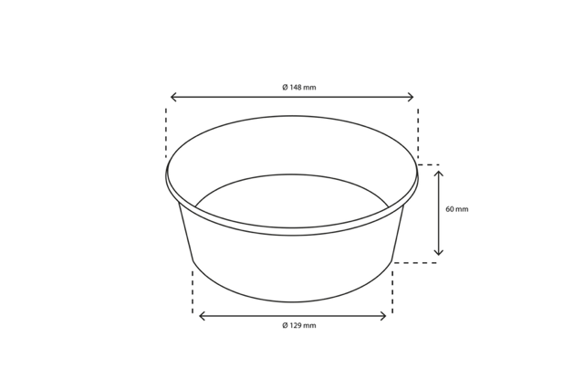 Insalata Poke Bowl 750ml 26oz Ø14,8x6 cm Bianco (300 pz) [TK-9987583]