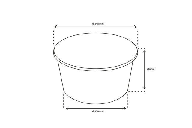 Insalata Poke Bowl 1000ml 32oz Ø14,8x7,8 cm Bianco (300 pz) [TK-9987588]