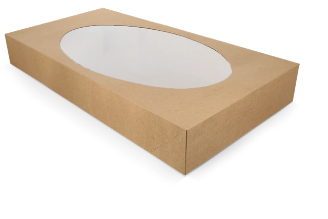 Catering boxes kraft 56x32x8cm with Window (50 pcs)