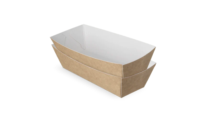 Vassoi per crocchette A5 3,9x3,5x11,4 cm kraft/Bianco (400 pz) [TK-9987890]
