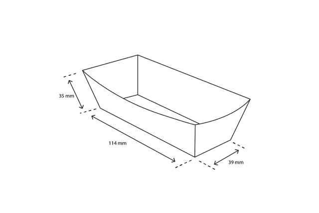 Vassoi per crocchette A5 3,9x3,5x11,4 cm kraft/Bianco (400 pz) [TK-9987890]