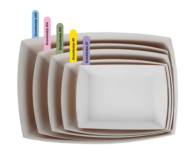 Vassoi di patatine fritte A9 kraft/Bianco (400 pz) [TK-9987892]